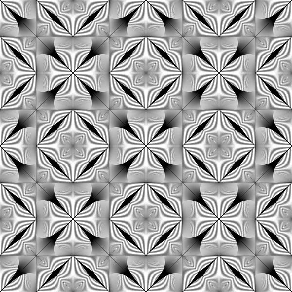 디자인 완벽 한 흑백 꽃 패턴 — 스톡 벡터