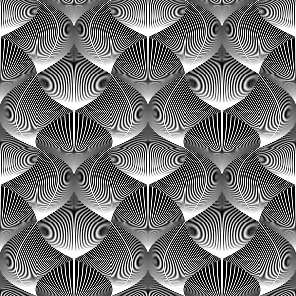 Design seamless monochrome waving pattern — Stock Vector