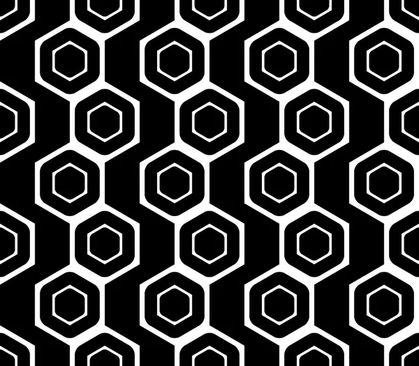 Design sömlös monokrom hexagon geometriska mönster — Stock vektor