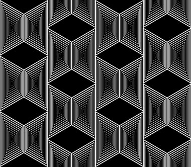 Design seamless monochrome trapezium geometric pattern clipart