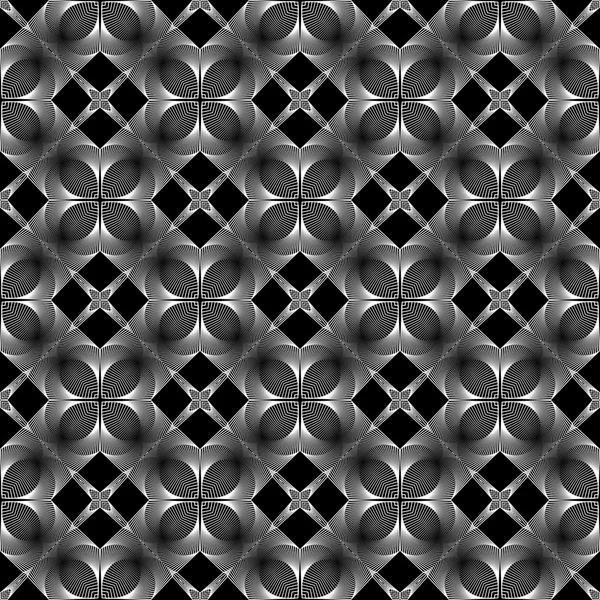Design motif géométrique décoratif monochrome sans couture — Image vectorielle