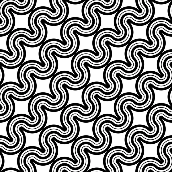 Design nahtlose monochrom wellenförmige geometrische Muster — Stockvektor