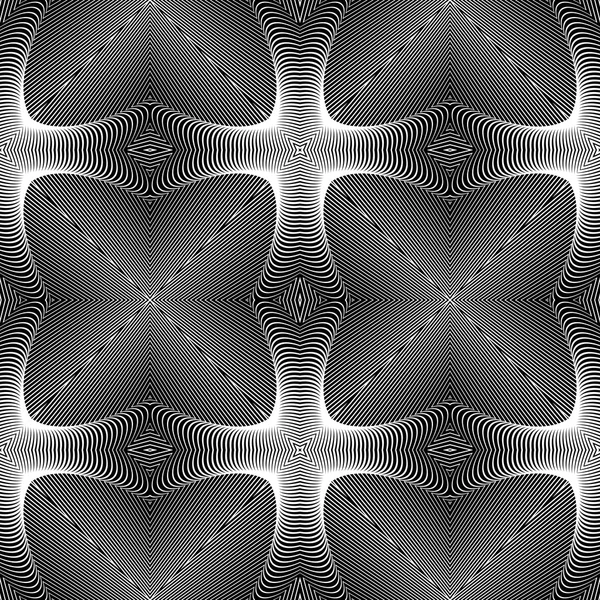 Design seamless monochrome lines pattern — Stock Vector