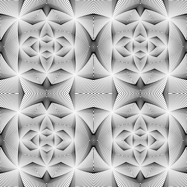 Ontwerp naadloze monochroom geometrische patroon — Stockvector