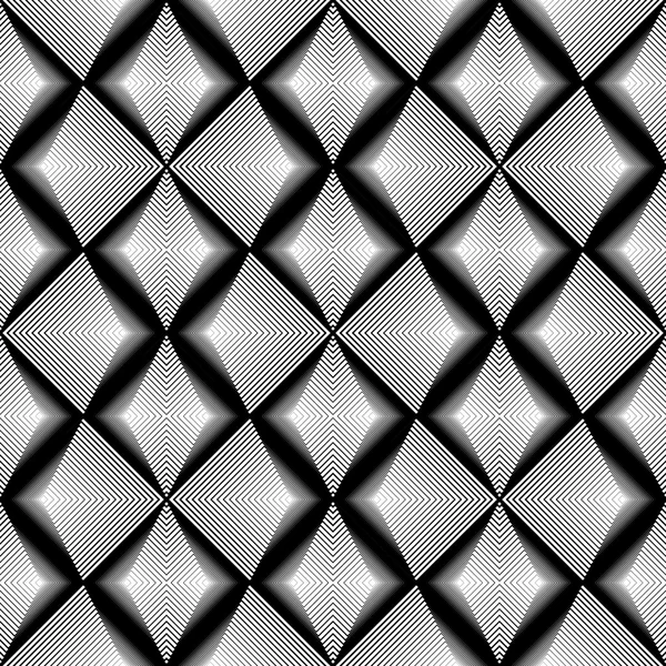 Diseño inconsútil patrón geométrico de diamantes monocromáticos — Vector de stock