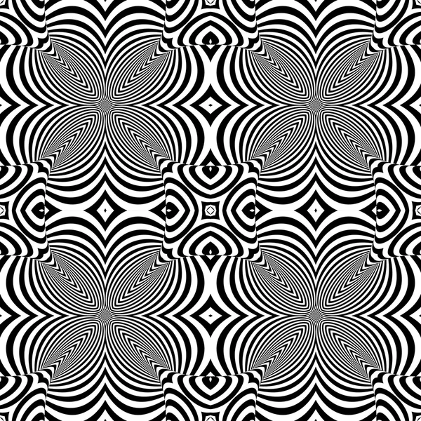 Design nahtlose monochrome Illusion Hintergrund — Stockvektor