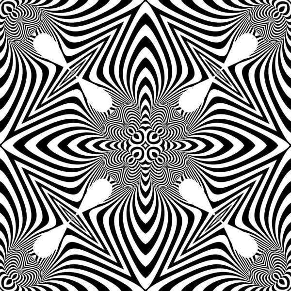 Design seamless monochrome illusion pattern — Stock Vector