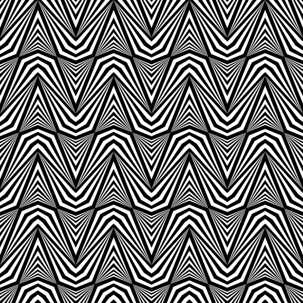 Diseño inconsútil patrón monocromo zigzag — Vector de stock