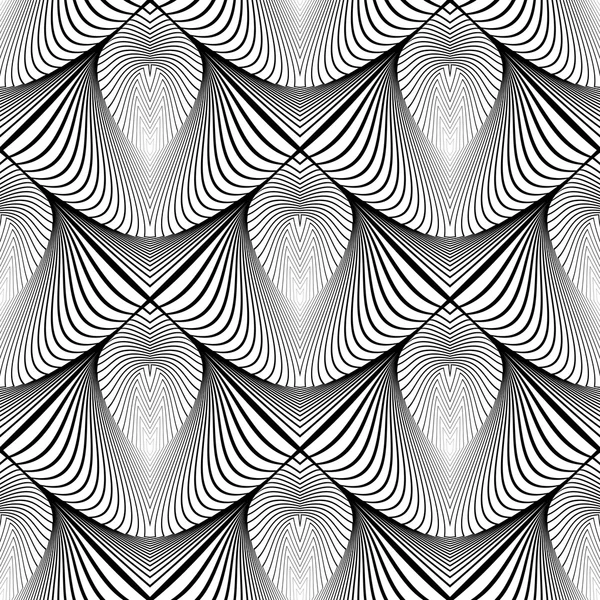 Design motif rayé monochrome sans couture — Image vectorielle