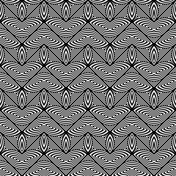 Design motif géométrique monochrome sans couture — Image vectorielle