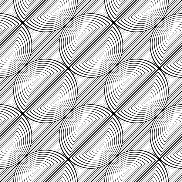 Design nahtlose monochrome Kreislinien Muster — Stockvektor