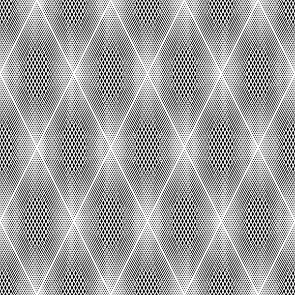 Diseño inconsútil patrón geométrico de diamantes monocromáticos — Vector de stock