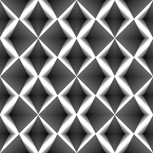 Design motif géométrique diamant monochrome sans couture — Image vectorielle