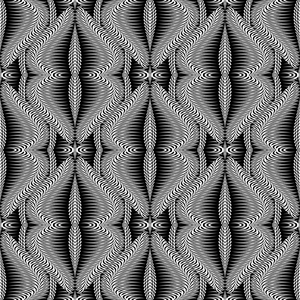 Conception sans couture motif d'ondulation monochrome — Image vectorielle