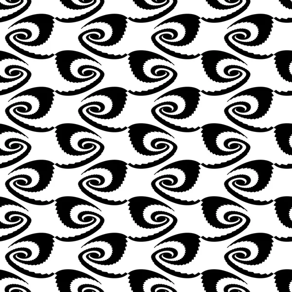 Diseño inconsútil patrón espiral monocromo — Vector de stock