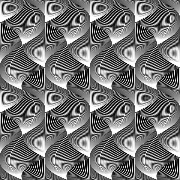 Design seamless monochrome waving pattern — Stock Vector