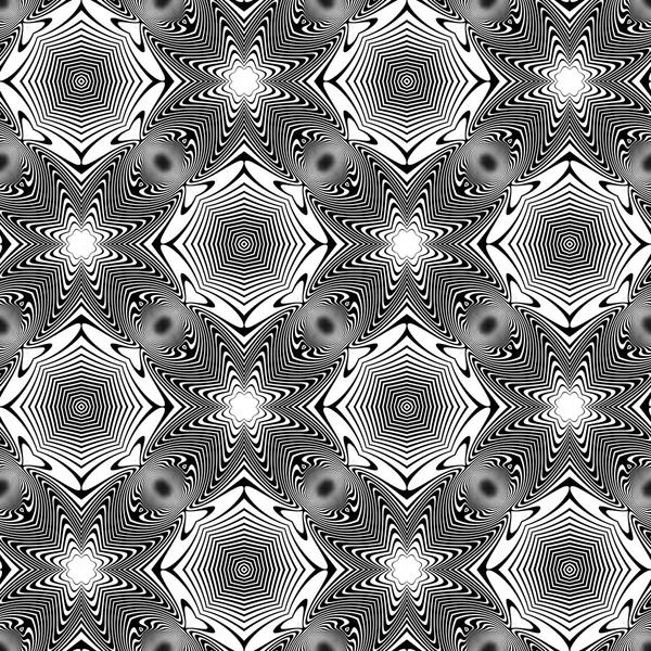 Desain tak berjahit monokrom pola geometris - Stok Vektor