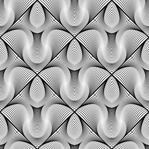 Design motif rayé monochrome sans couture — Image vectorielle