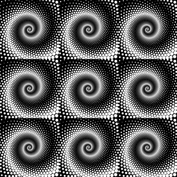 Design seamless spiral dots pattern — Stock Vector