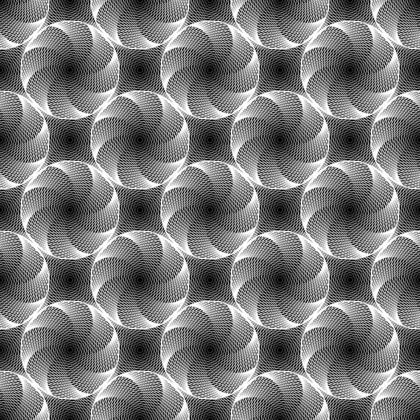 Diseño inconsútil patrón geométrico circular monocromo — Archivo Imágenes Vectoriales