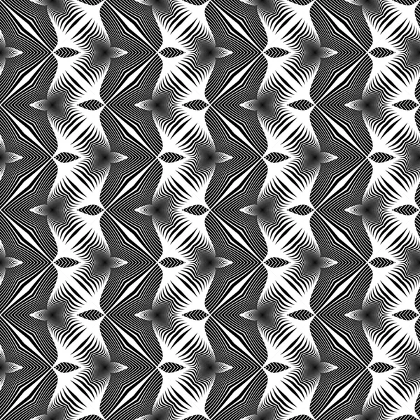 Diseño inconsútil patrón monocromo zigzag — Vector de stock