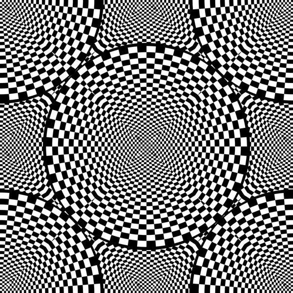 원활한 흑백 체크 원 패턴 디자인 — 스톡 벡터