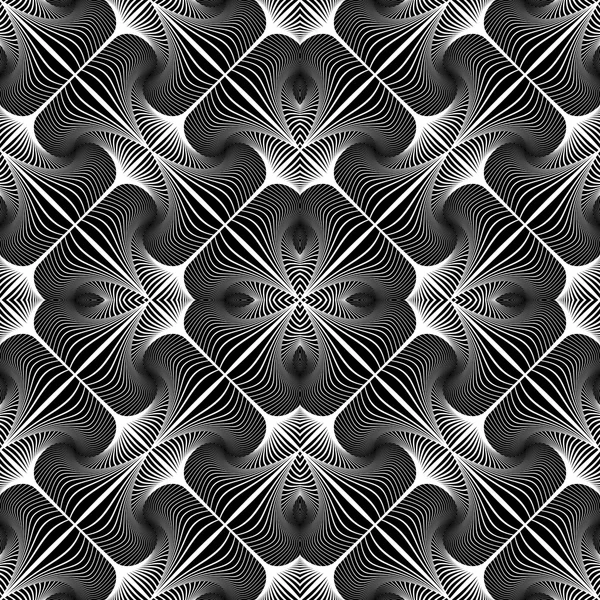 Design motif décoratif monochrome sans couture — Image vectorielle