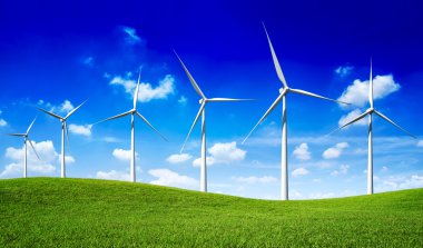 Six Wind Turbines clipart