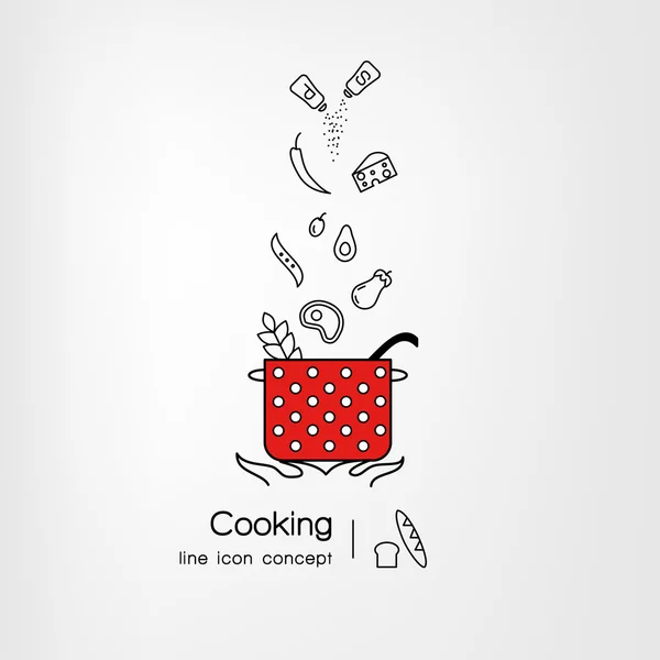 Banner template with icons of art cooking process. — Stock Vector