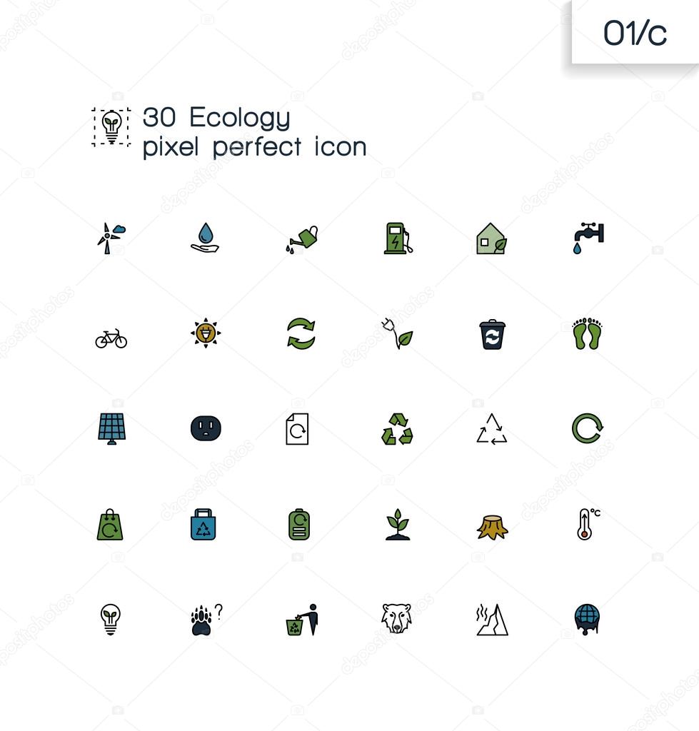 Ecology and recycle symbols collection.