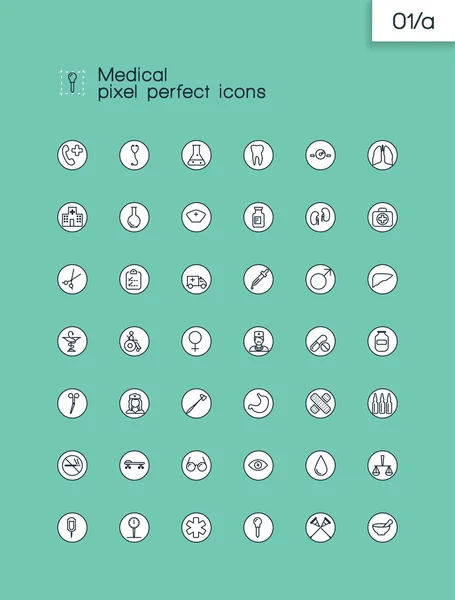 Iconos de línea médica para web — Vector de stock