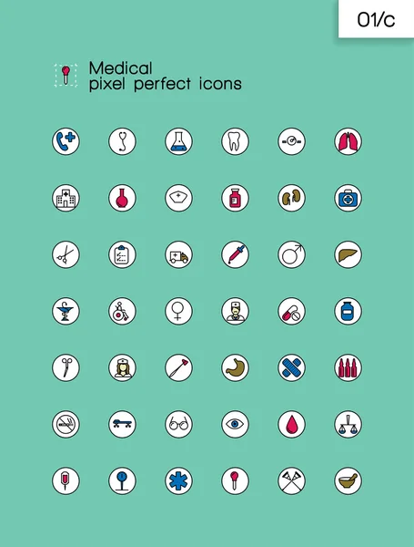 Medical line icons for web — ストックベクタ