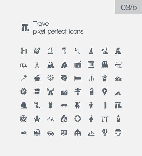 Conjunto de iconos de viajes y turismo . — Vector de stock