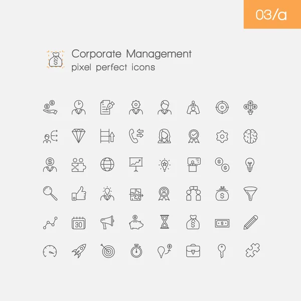 Conjunto de ícones de gestão corporativa — Vetor de Stock