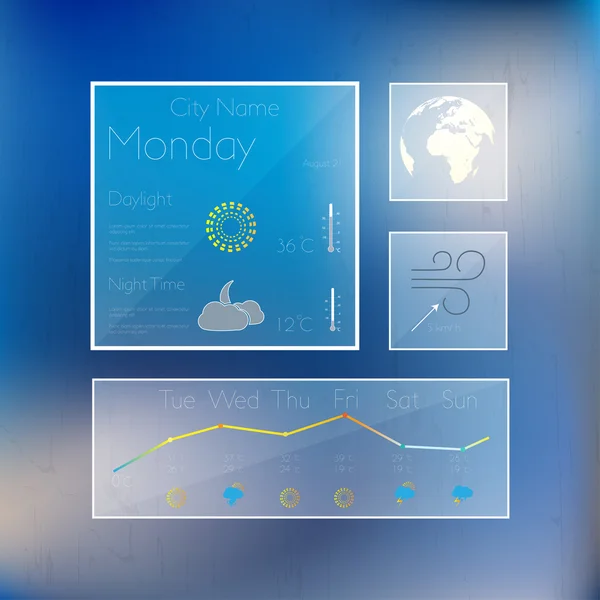 Simboli meteo moderni — Vettoriale Stock