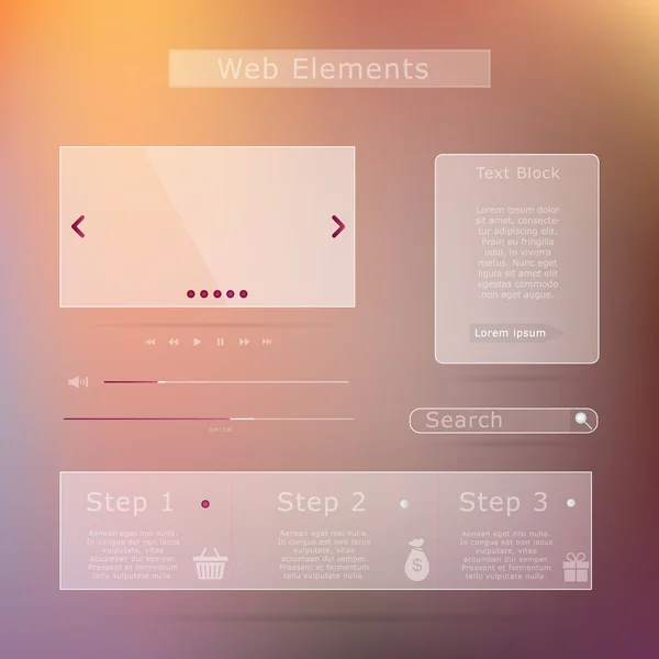 Insieme collezione elementi Web — Vettoriale Stock