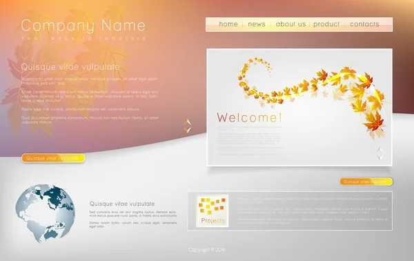 企業のウェブサイトのテンプレート. — ストックベクタ