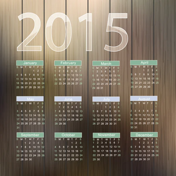 Календарь 2015 года — стоковый вектор