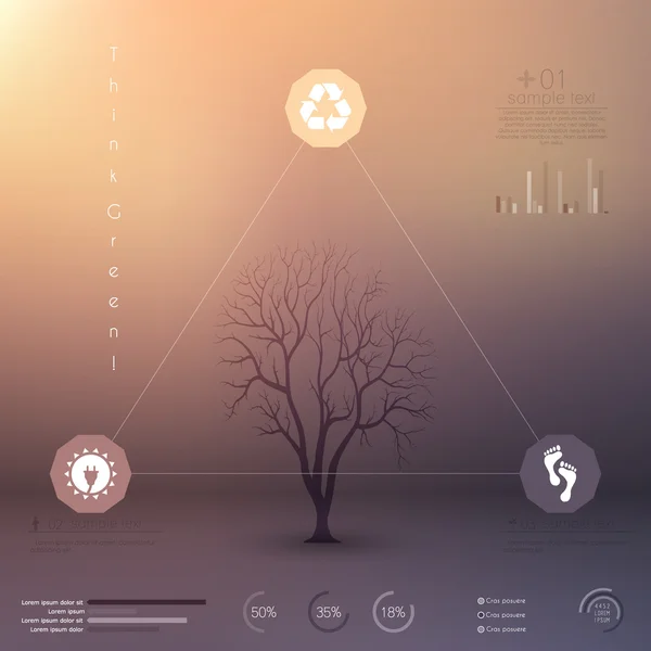 Coleção de gráficos de informações ecológicas — Vetor de Stock