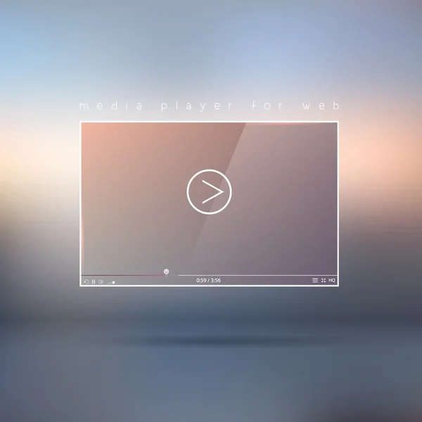 Videoplayer, Medienschnittstelle für das Web. — Stockvektor