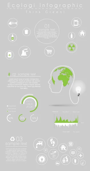 Collection d'infographies écologiques — Image vectorielle