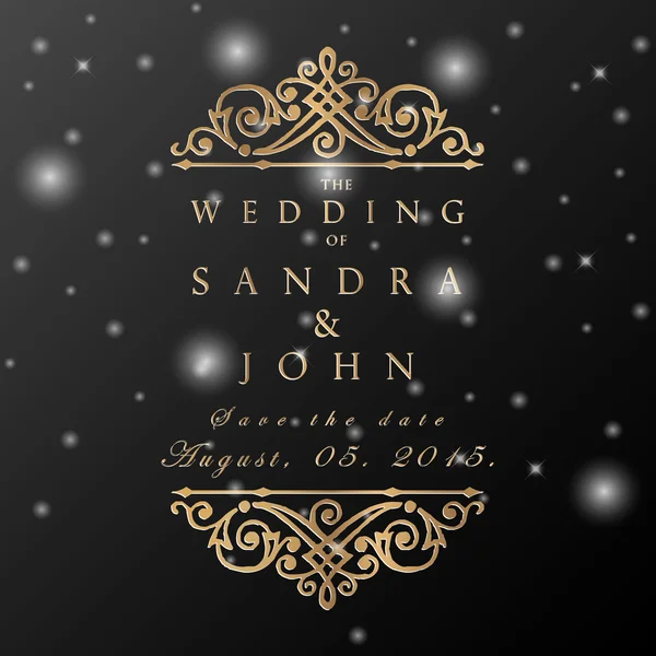 Wedding card in vintage style — Stock Vector