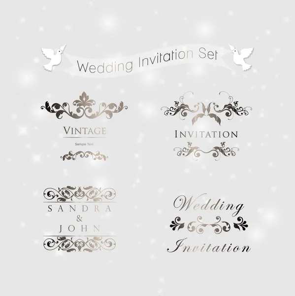 Hochzeitskarte oder Einladung — Stockvektor