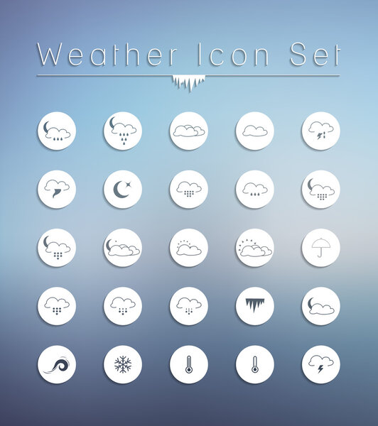Weather Icons on blurred background.