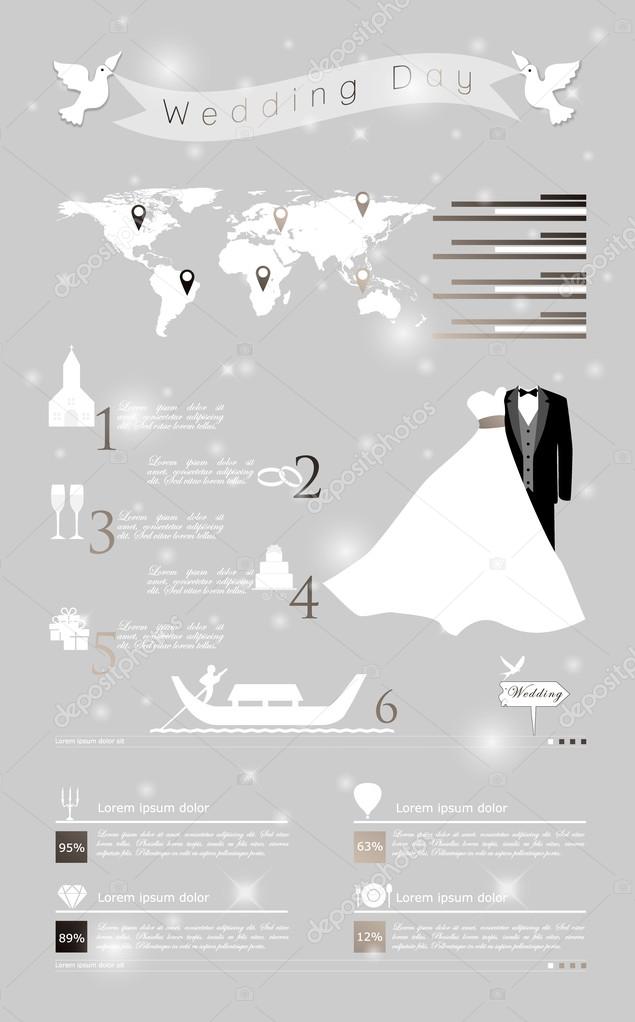 Stylish wedding infographics