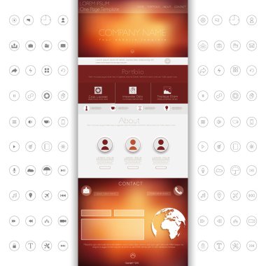 Bir sayfa web sitesi tasarım şablonu