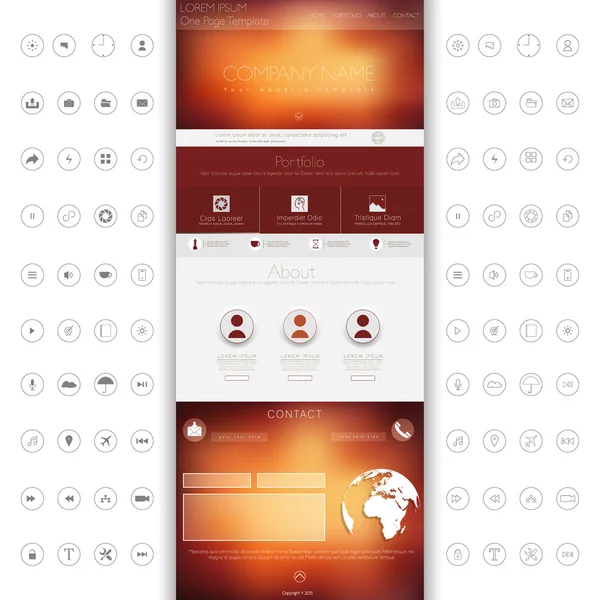Plantilla de diseño web de una página — Archivo Imágenes Vectoriales