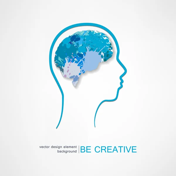 Δημιουργική ιδέα του ανθρώπινου εγκεφάλου — Διανυσματικό Αρχείο