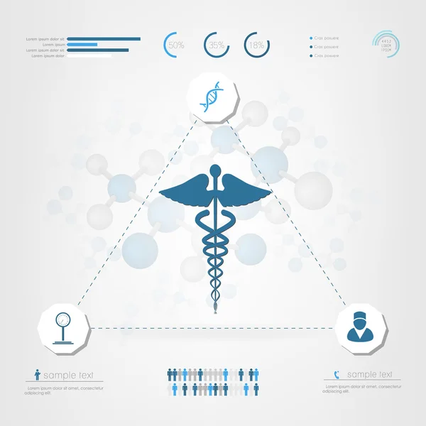 Medizinische Symbole und Infografik — Stockvektor