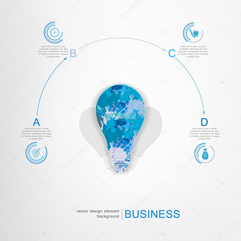 Light bulb with business infographic